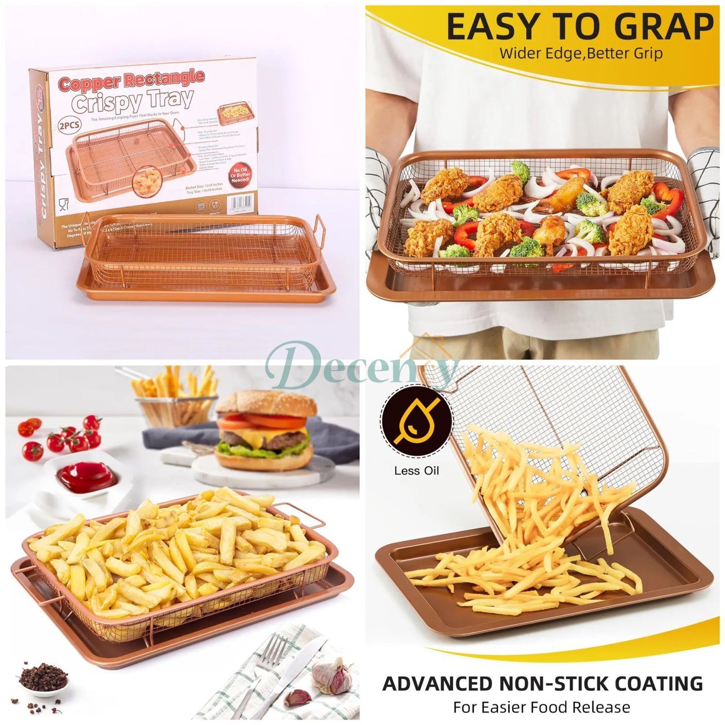 2 Piece Set Non-Stick Crisping Tray Square
