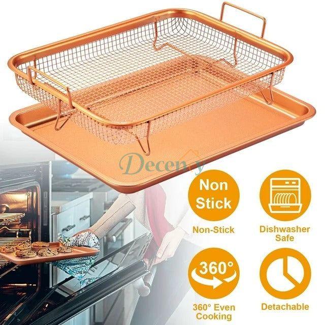 2 Piece Set Non-Stick Crisping Tray Square
