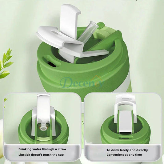 Coffee Glass Mug with Lids and Straws