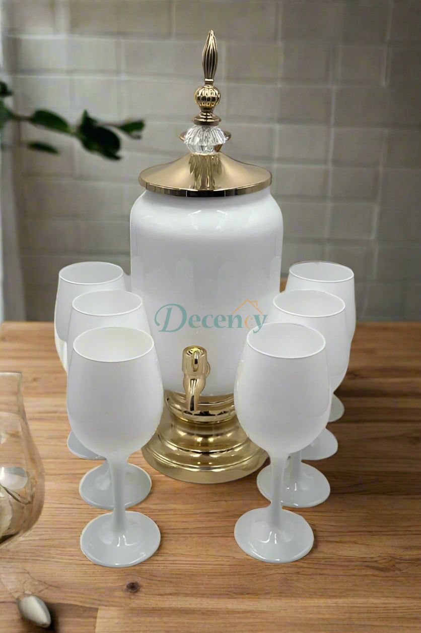 7 Pcs Dispenser Set White Matt – Elegant