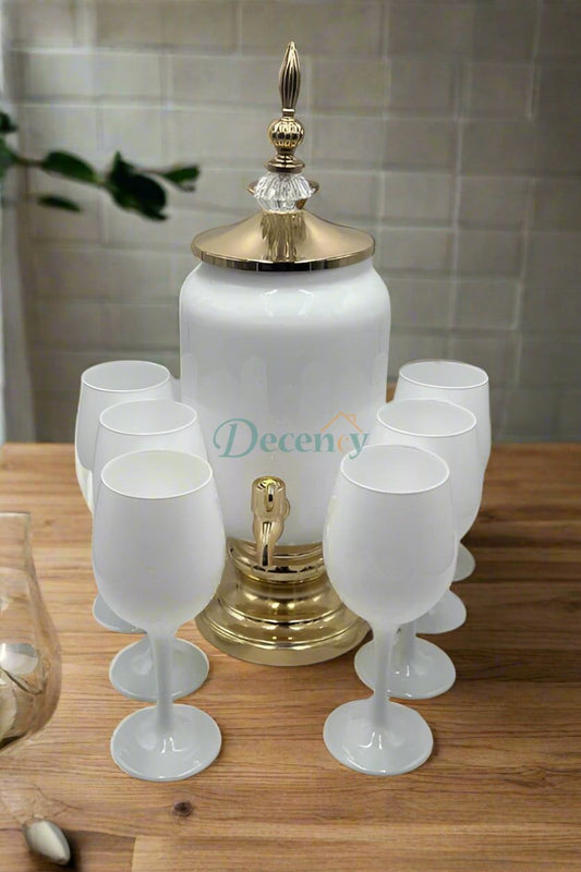 7 Pcs Dispenser Set White Matt – Elegant