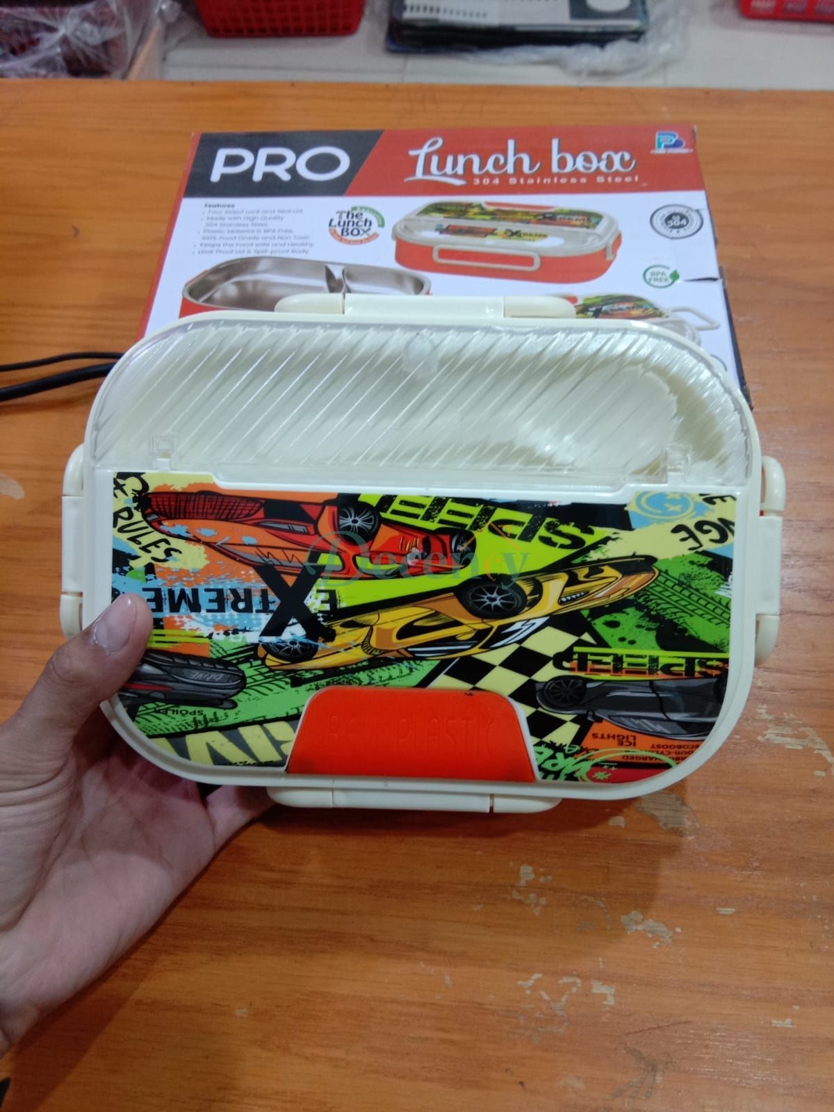 Stainless steel Pro Lunch Box With Spoon Box Packing
