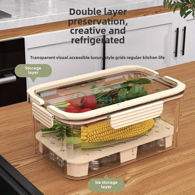 Refrigerator Storage Box With Draining Plate