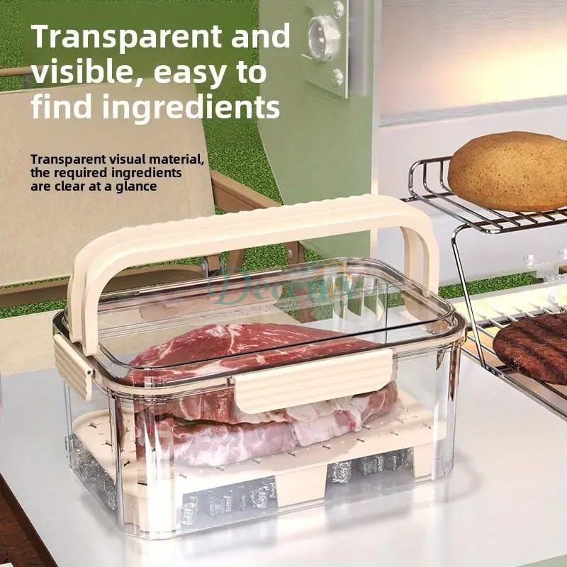 Refrigerator Storage Box With Draining Plate
