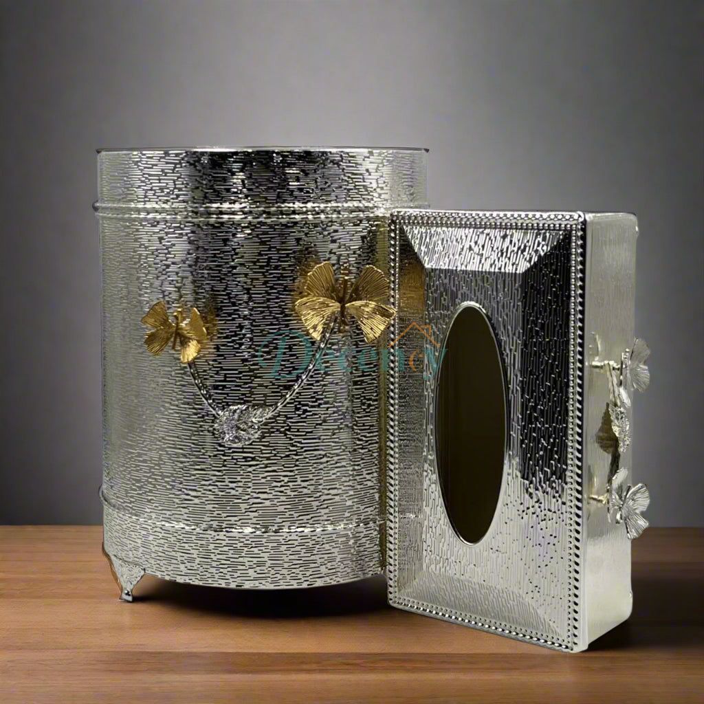 Luxury Tissue Box & Trash Bin Set ( 2 )