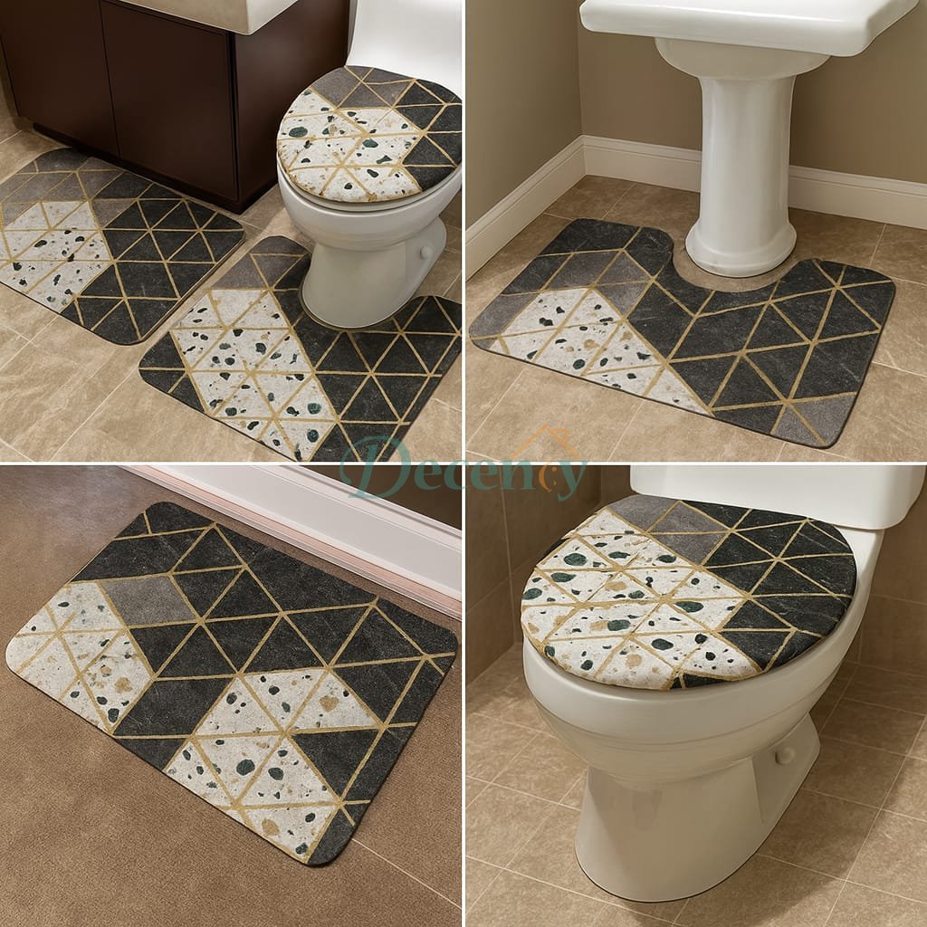 3 Pcs Anti Slip Bath Matt Set ( 3 )