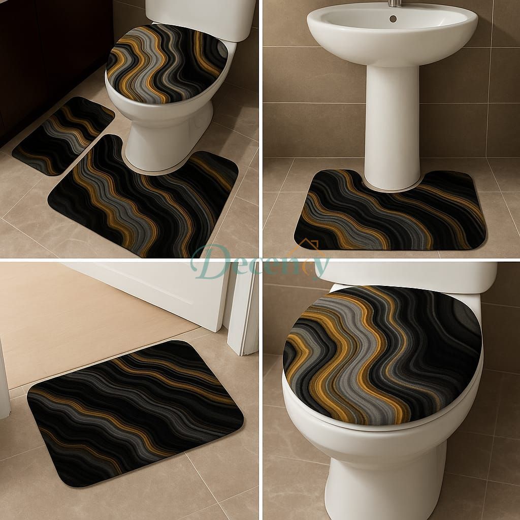 3 Pcs Anti Slip Bath Matt Set ( 5 )