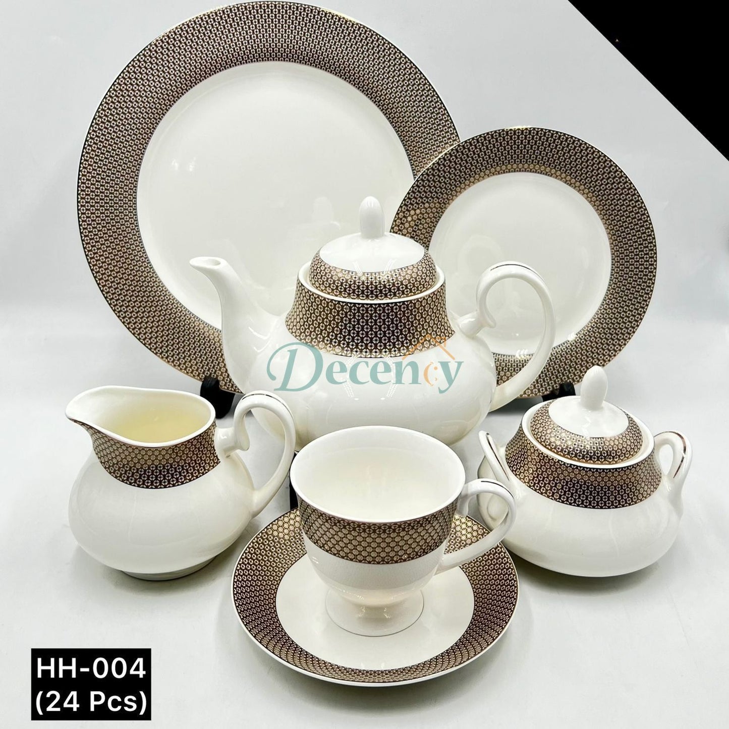 24 PCS Tea Set with Elegant -Cups, Saucers & Serving Accessories ( 4 )