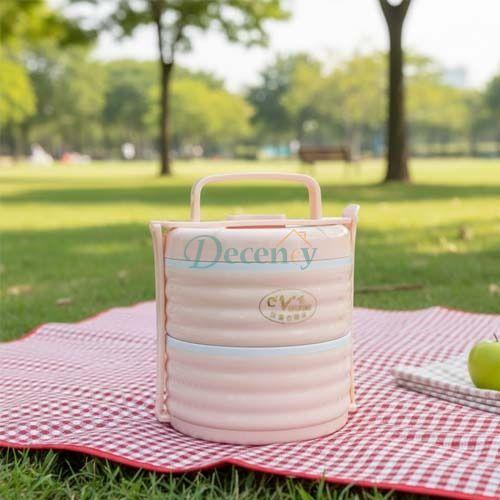 2 layer lunch box hot & cool (random colour)