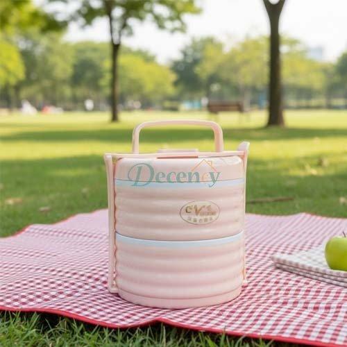 2 layer lunch box hot & cool (random colour)