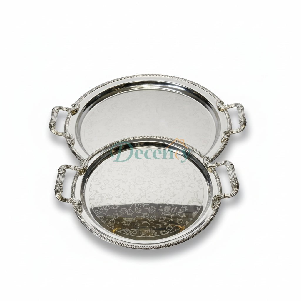 Luxury 3 Pcs Metal Tray Set (G - 04)