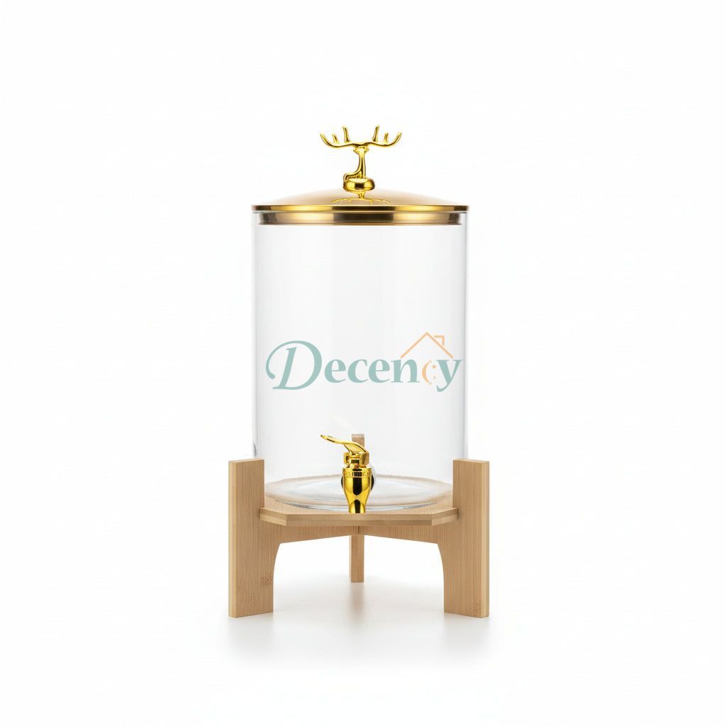 Beverages Despenser With Wooden Base