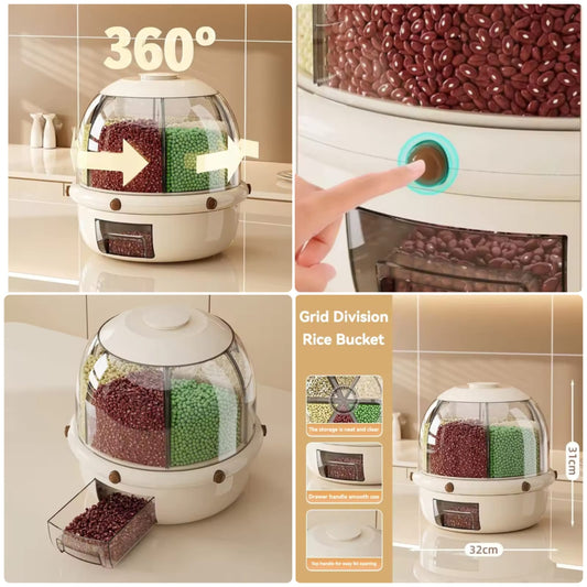 10Kg Elegant 360 Degree Round Cereal Dispenser