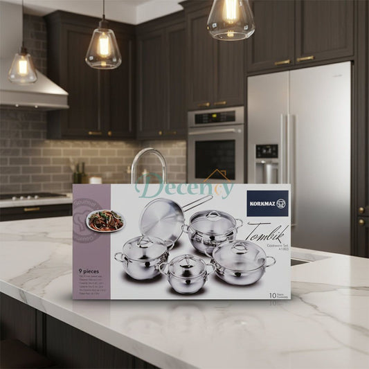 Korkmaz Tombik 9pcs Cookware Set , Made in Turkey