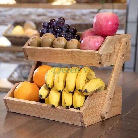 2-Tier Metal Fruit & Vegetable Storage Basket Stand