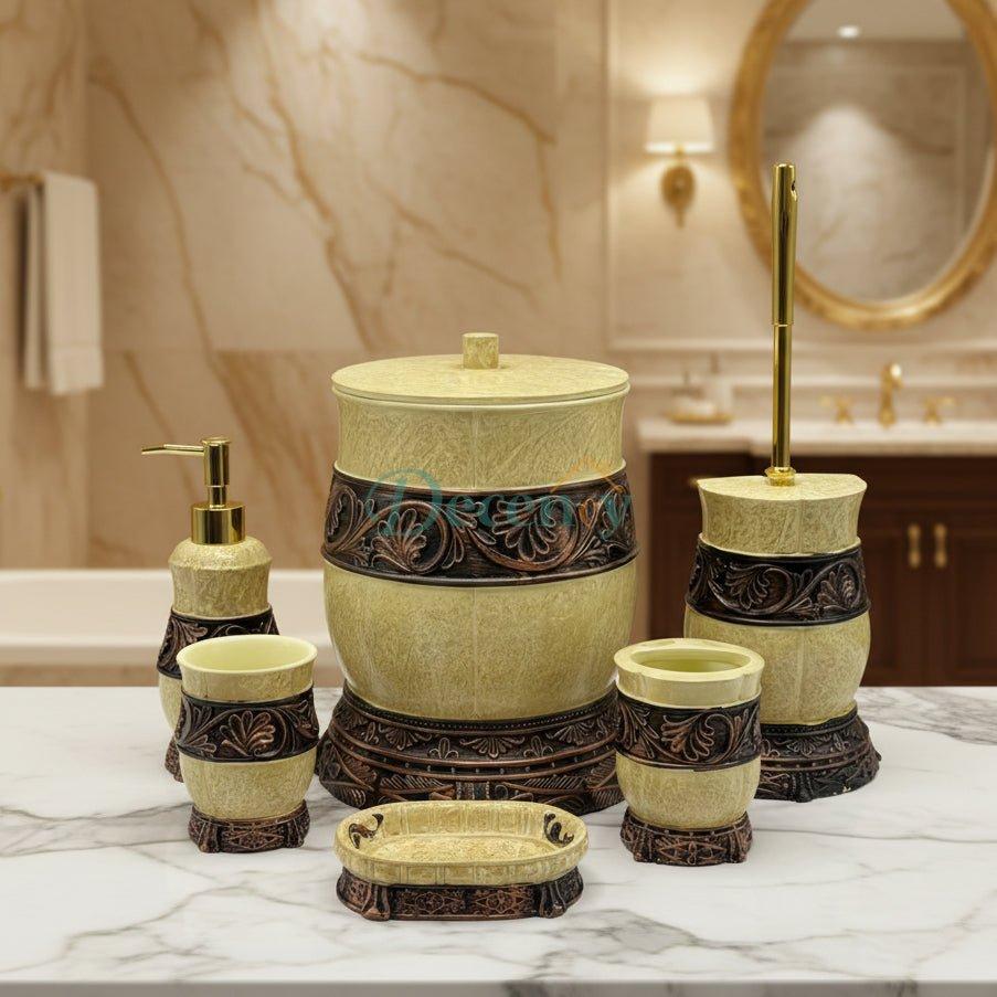 Premium Antique Gold & Bronze 6-Piece Bathroom Sets