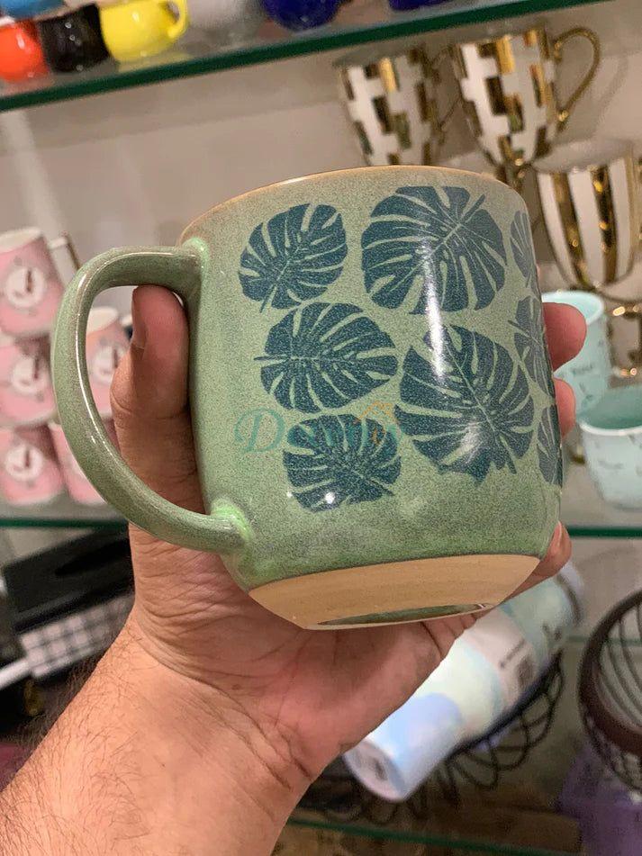 Danny Home™ 4 Pcs Leaf Printed Mugs