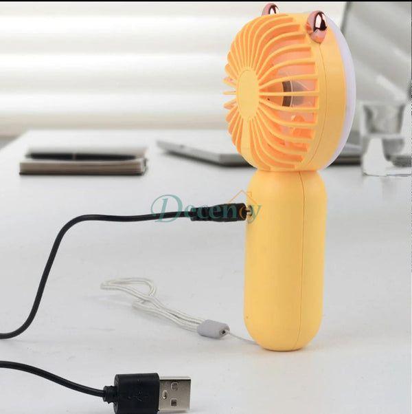 Mini Handheld Fan With LED