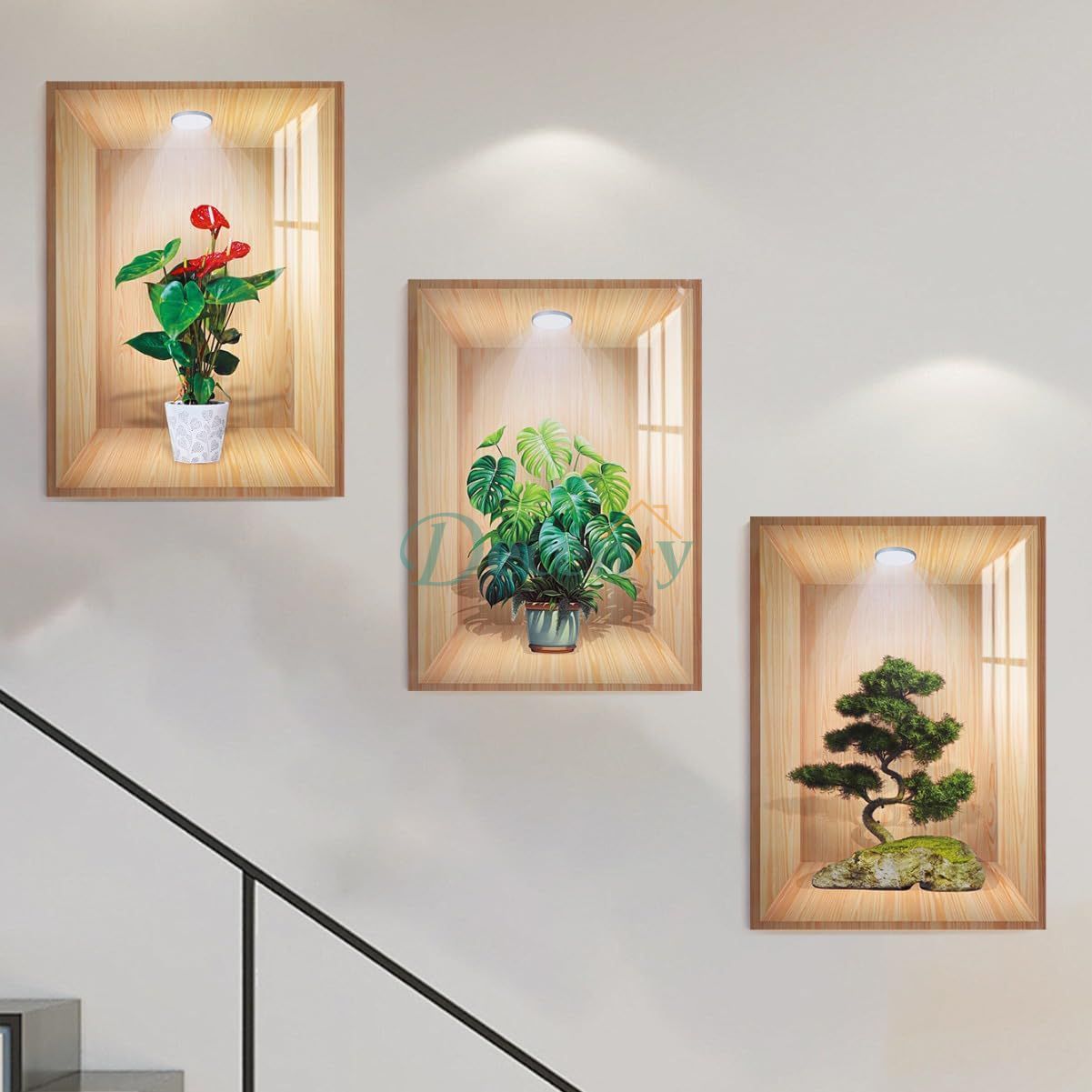3pcs 3D Wall Paper Stickers Sheet