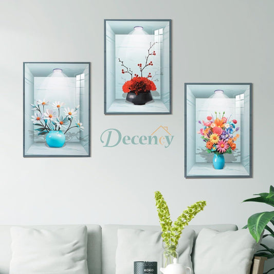 3pcs 3D Wall Paper Stickers Sheet