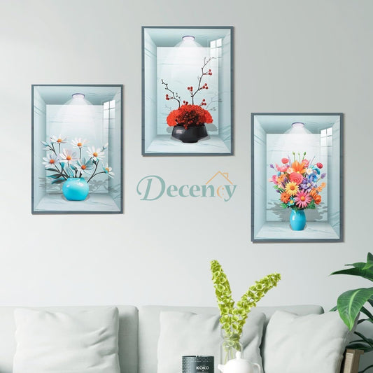 3pcs 3D Wall Paper Stickers Sheet