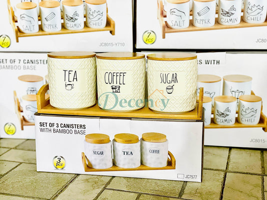 Modern Design Sugar Tea and Coffee Jar Set ( 01 )