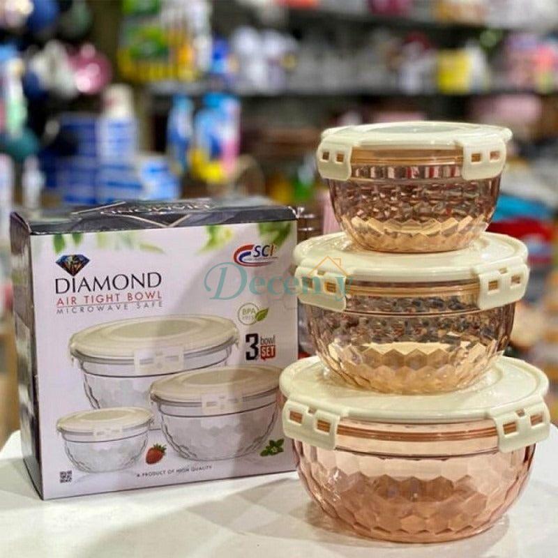 3 Pcs Air Tight Food Boxes