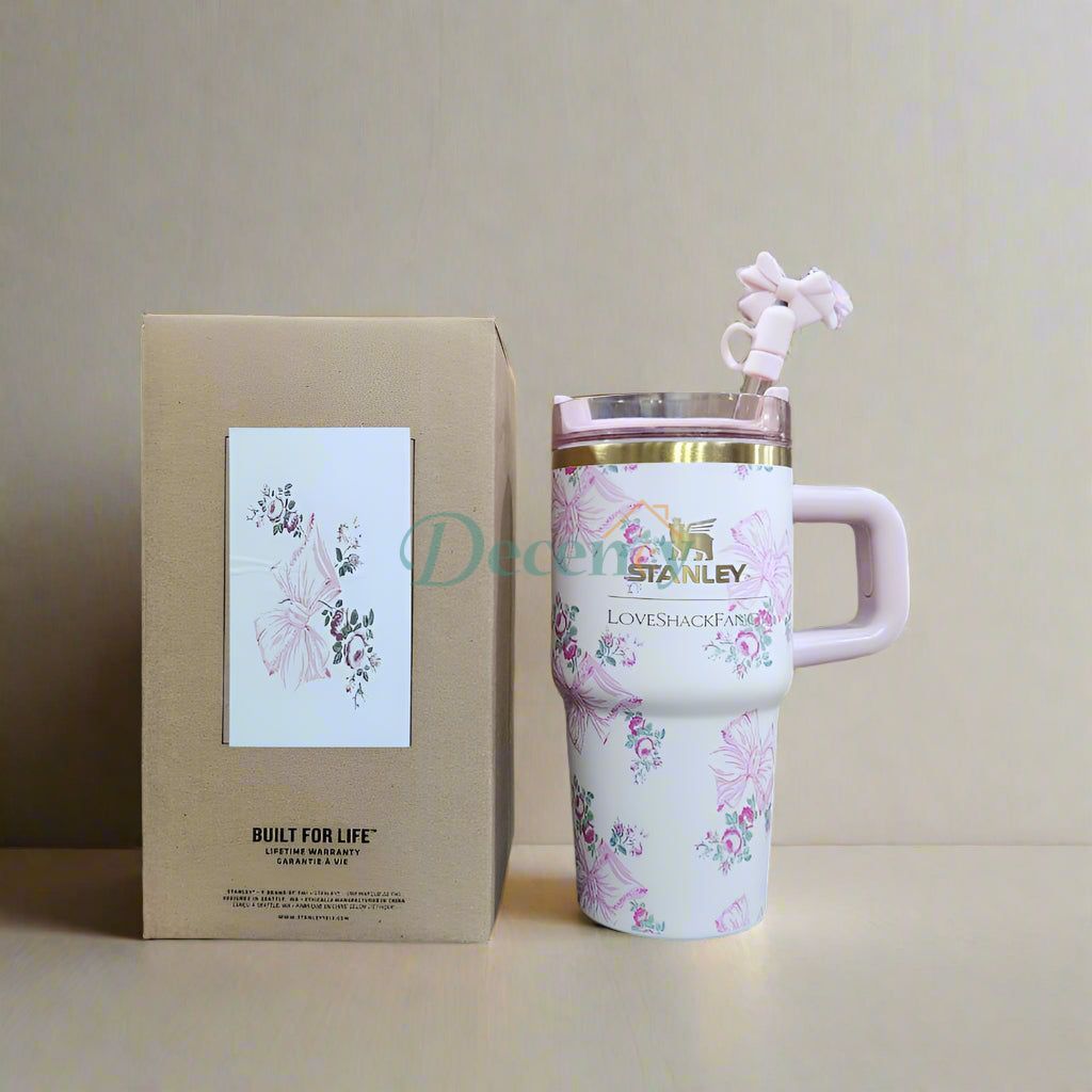 The Stanley X LoveShackFancy Holiday Quencher | 20 OZ - Rosa Beaux Pink