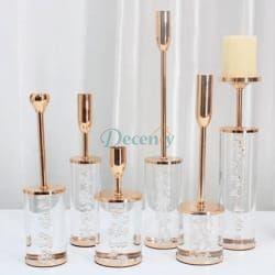 LUXURIOUS CRYSTAL & METALLIC CANDLE HOLDER (6 PCS)