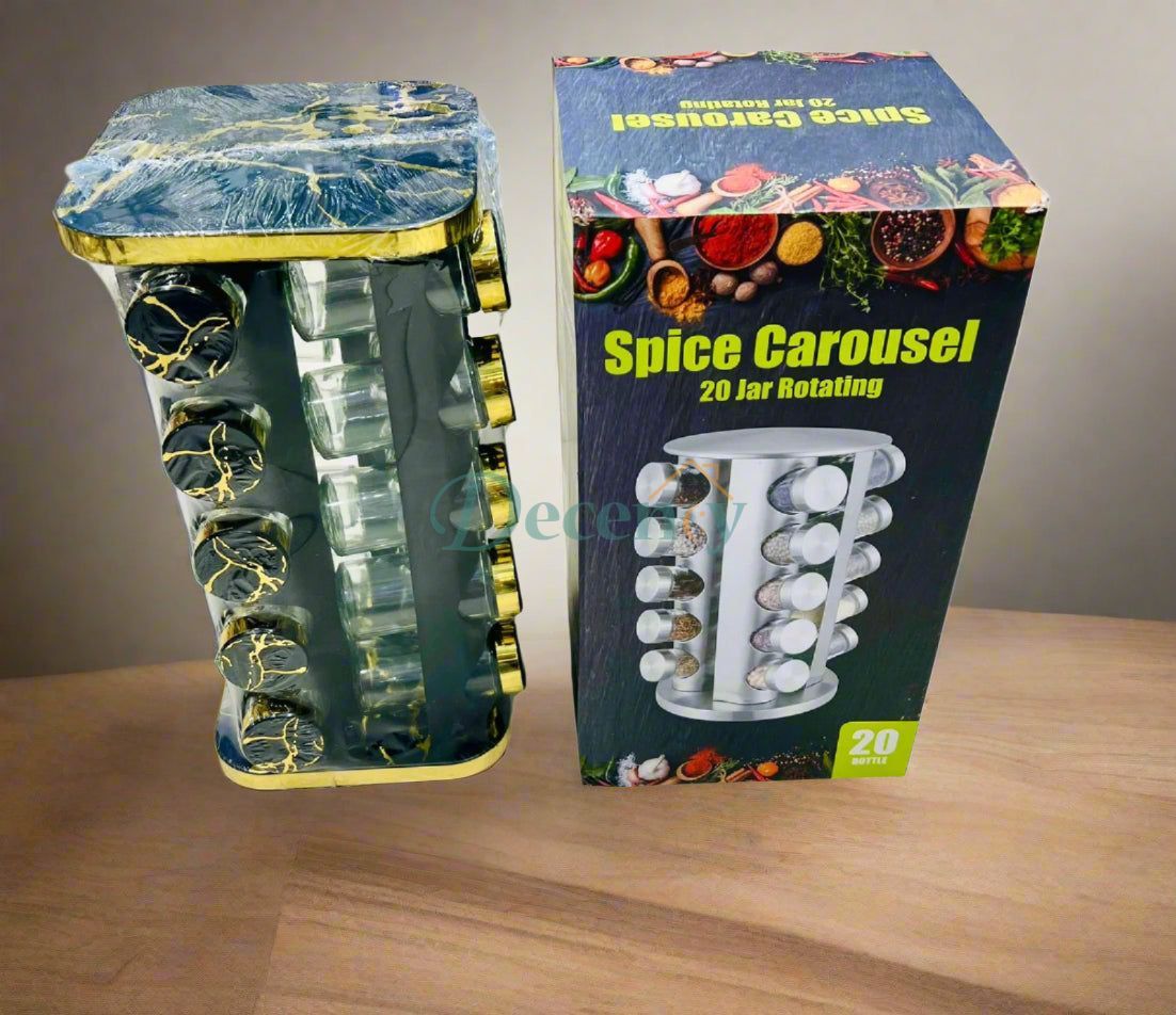 Marble Print Rotating Spice Jar