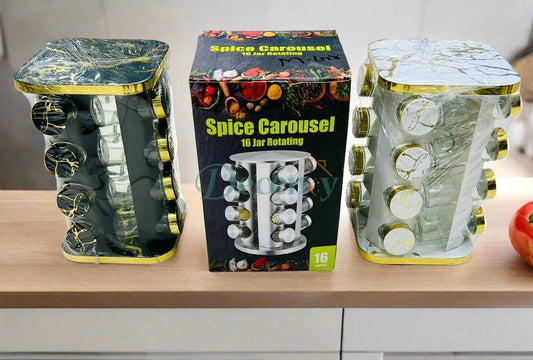 Marble Print Rotating Spice Jar