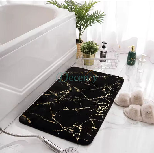 Endless Gold Line Marble Bath Mat Skin