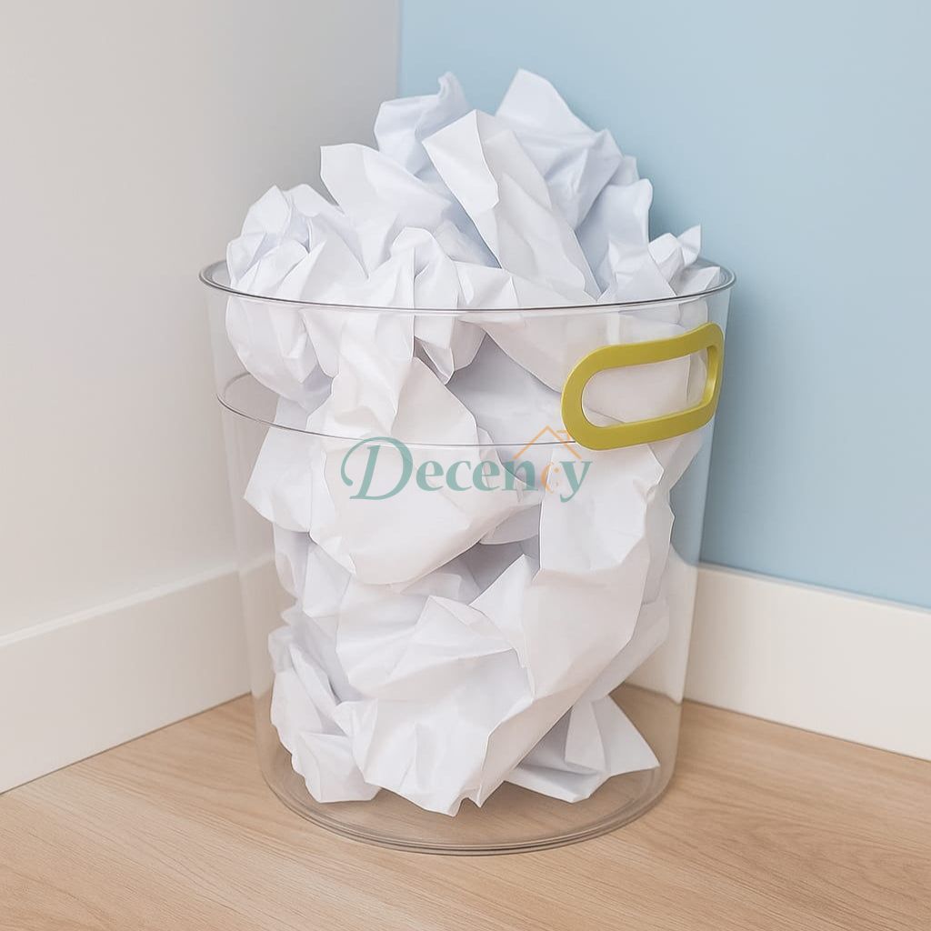 Eleganz Acrylic Waste Paper Basket – 10-Inch (Square