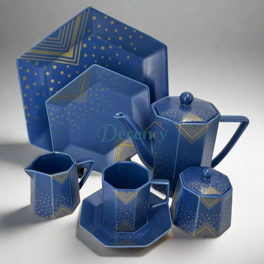24 Piece Oxford Hexagon Tea Set – Stylish & Durable Serveware ( 4 )