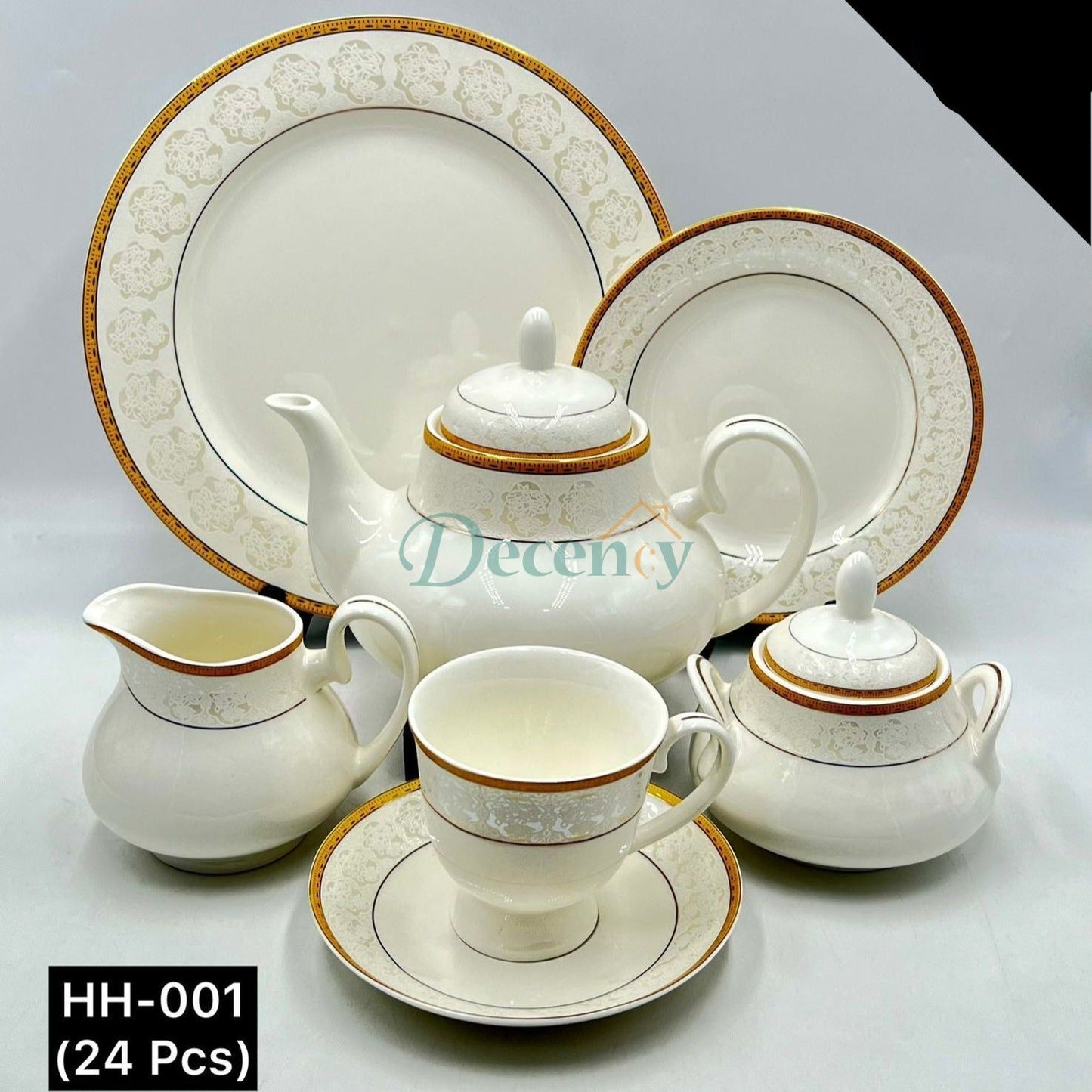 24 PCS Tea Set with Elegant -Cups, Saucers & Serving Accessories ( 2 )