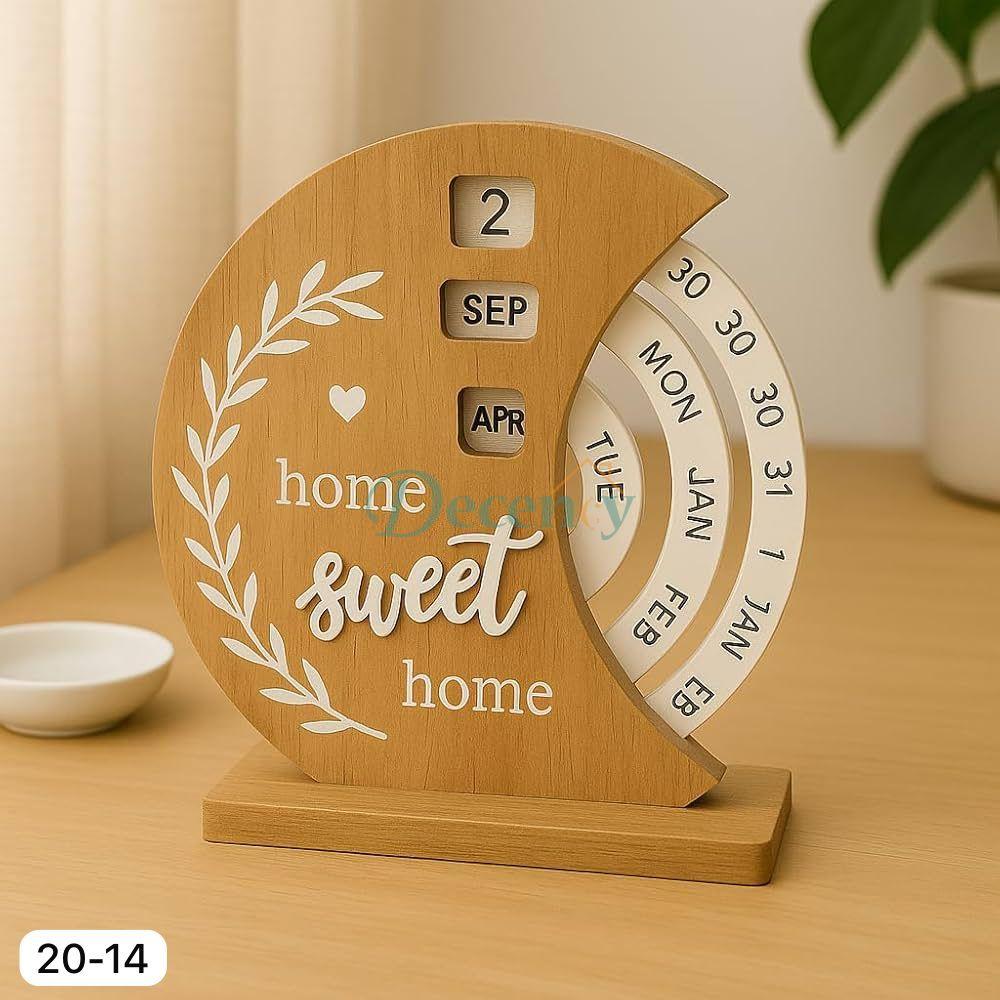 Wooden Rotation Date Calendar – Home Decor Organizer