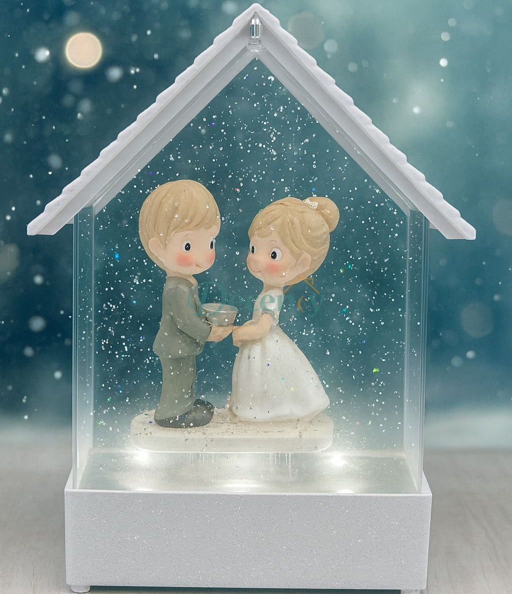 Romantic LED Couple Snow Globe – Enchanting Light-Up
