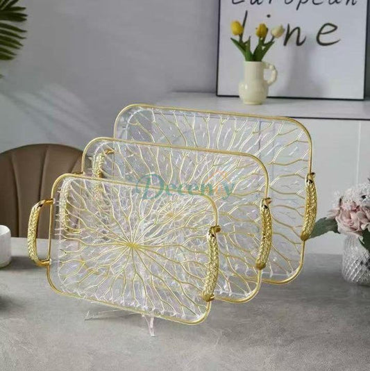 Elegant 3-Piece Serving Tray Set – Gift Box Edition