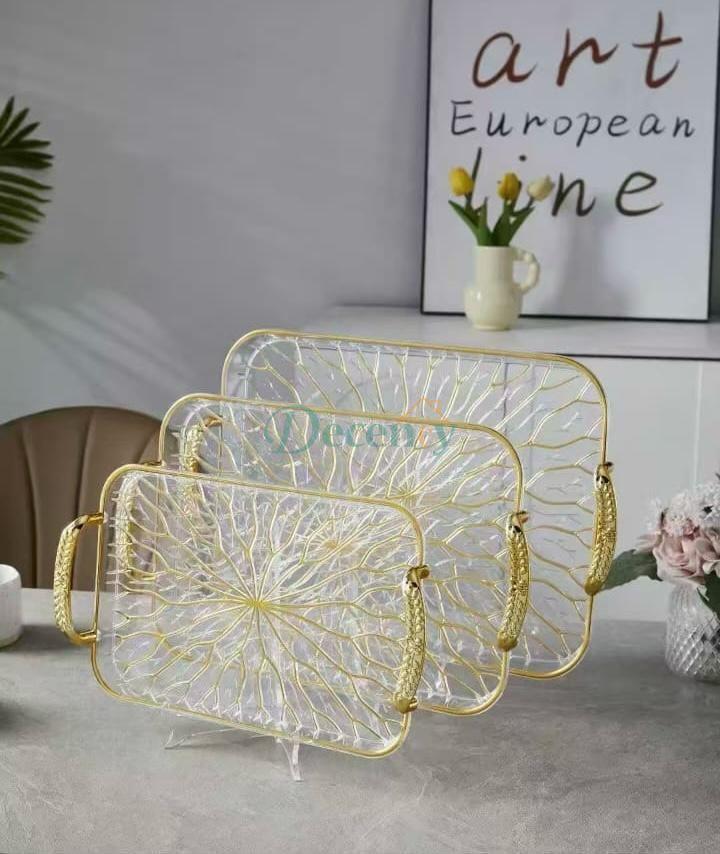 Elegant 3-Piece Serving Tray Set – Gift Box Edition