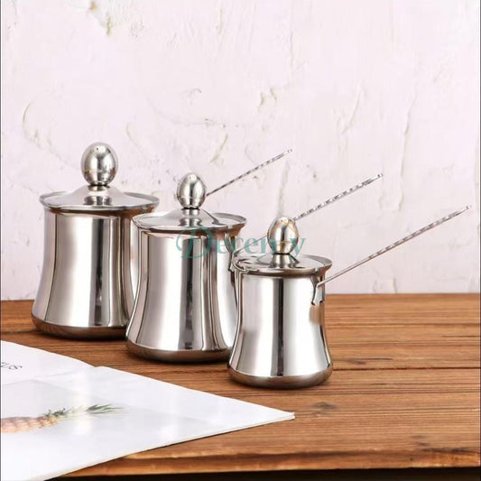 Elegant 3-Piece Stainless Steel Coffee & Butter Warmer Set