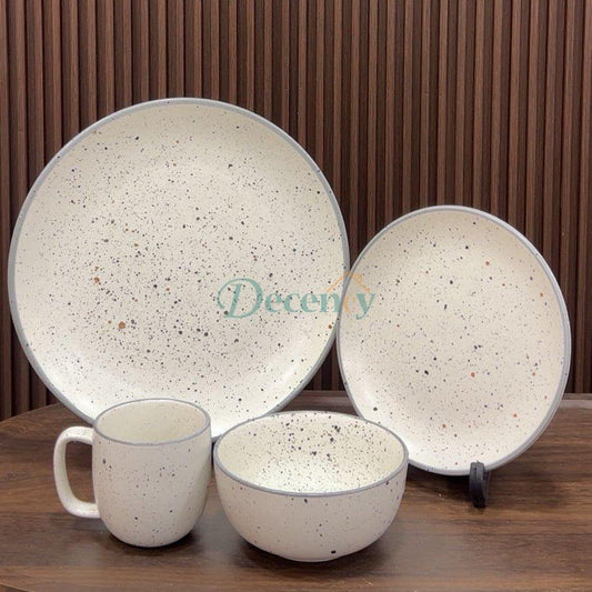 Premium Porcelain Dinner Set with White Mozzaik Style