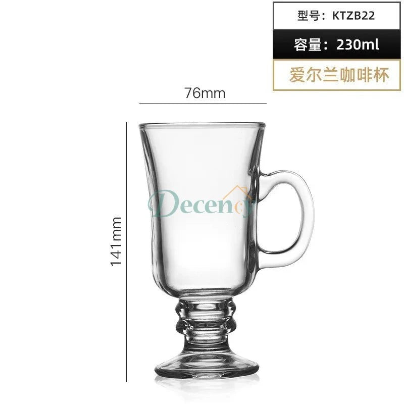 2 Pcs Glass Mugs with Handle