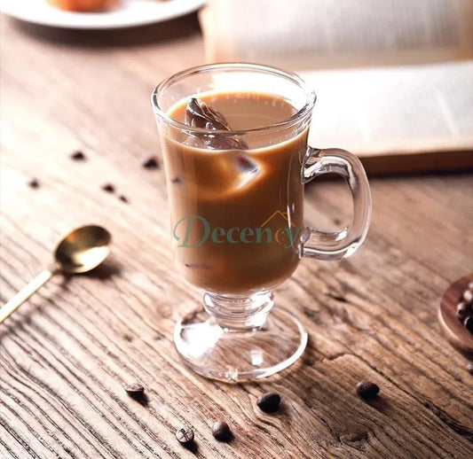 2 Pcs Glass Mugs with Handle