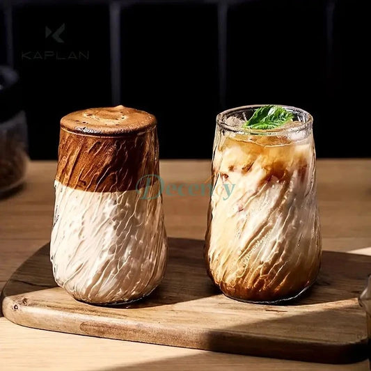 Glass Mug with Elegant Swirl Design ( 400 ML )