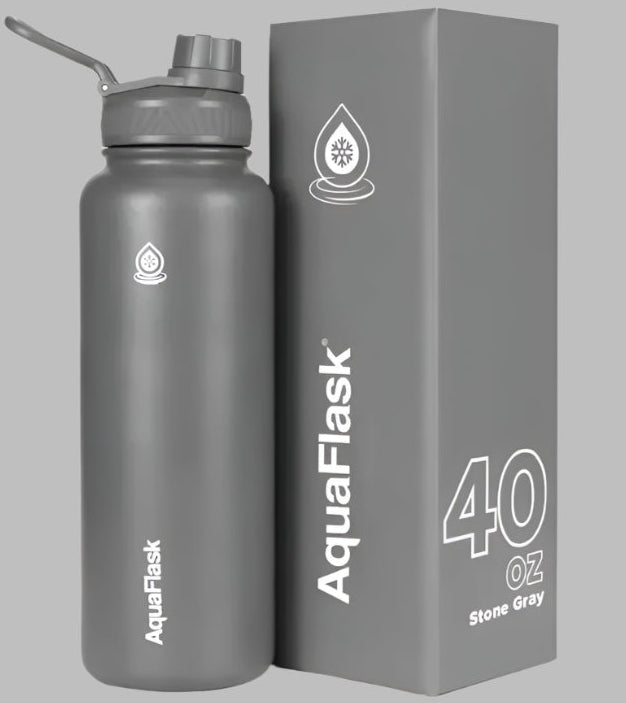 AQUA FLASK 40oz Wide Mouth Vacuum Insulated Stainless Steel Drinking Water Bottle