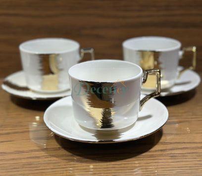 Coffee Mug Tea Set of 6 Cup and Plate Small ( 3 )