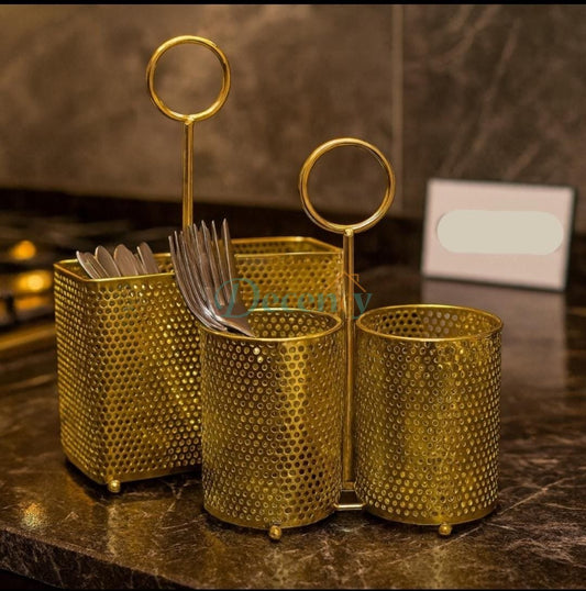 Cutlery holder golden
