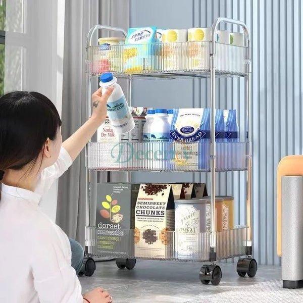 3 Layer Ripple Square Transparent Shelf