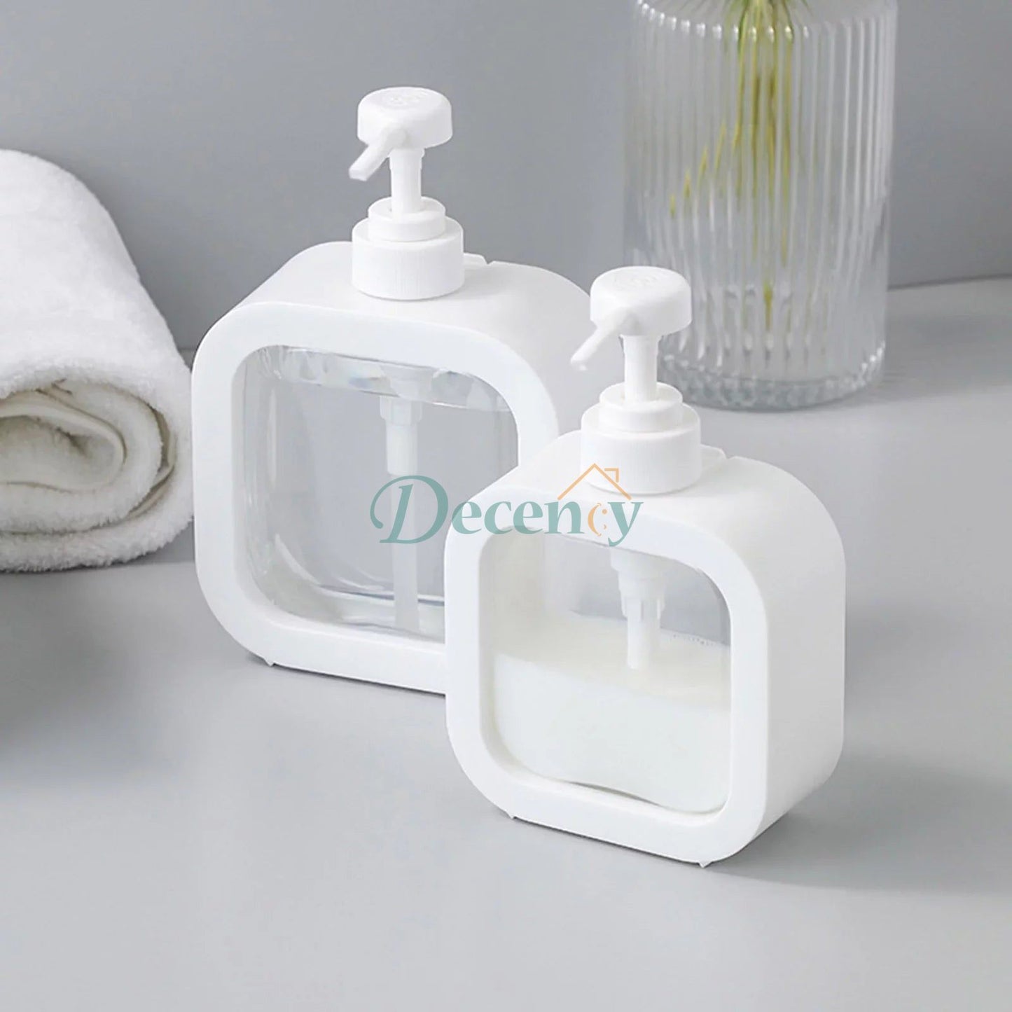 Press Clear Liquid Soap Dispenser Bottle