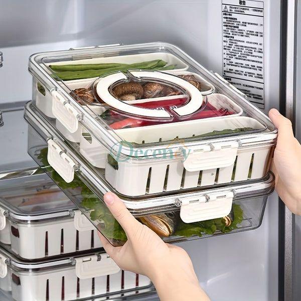 Refrigerator Storage Box with Lid and Handle